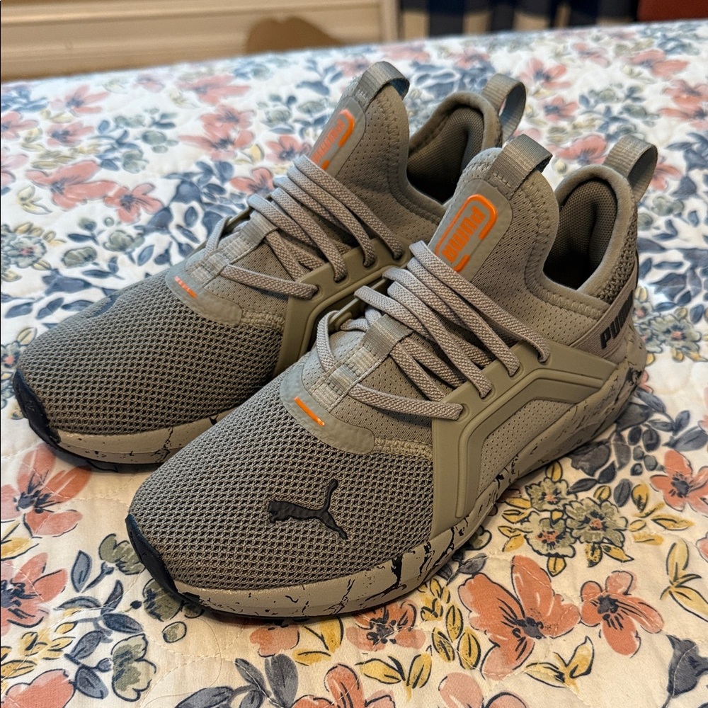 Puma Kids Charcoal and Tangerine Athletic Shoes